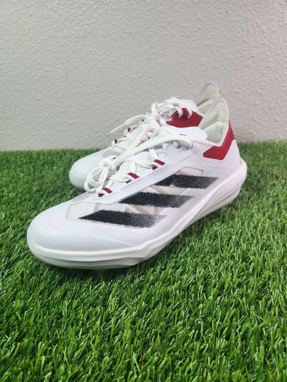 adidas Adizero Impact Baseball Cleats White Black Power Red Men Size 6.5/ IF8500 - Picture 7 of 10